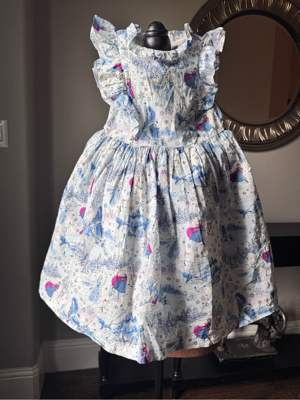 DISNEY X JANIE & JACK Frozen Cotton Toile Dress Size 6
